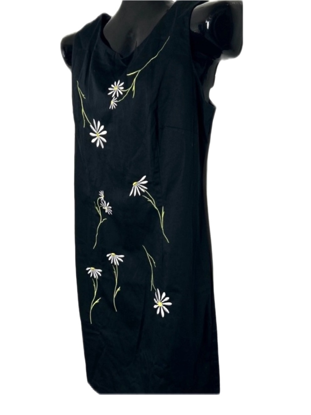 Beautiful Dress with White Flowered Embroidery